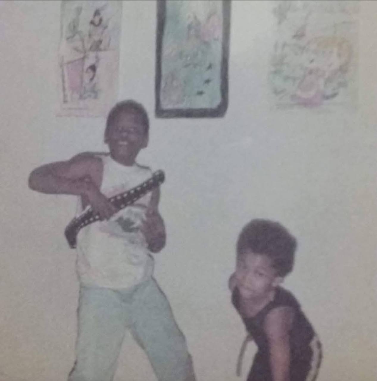 Johnny and Seth Allen. Johnny Thunder Allen and Seth Allen in a childhood photograph. Identification supplied by Johnny.