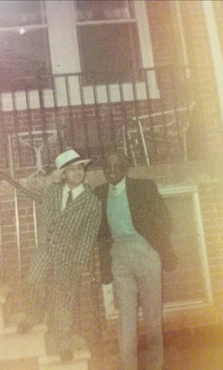 Johnny Thunder Allen with his great-grandfather, Thomas Sylvester Allen; identification supplied by Johnny
